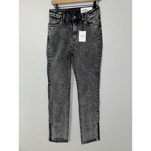 LNDN Landon Denim Acid Black Wash‎ Ankle Zip Straight Leg Jeans NWT Size 29